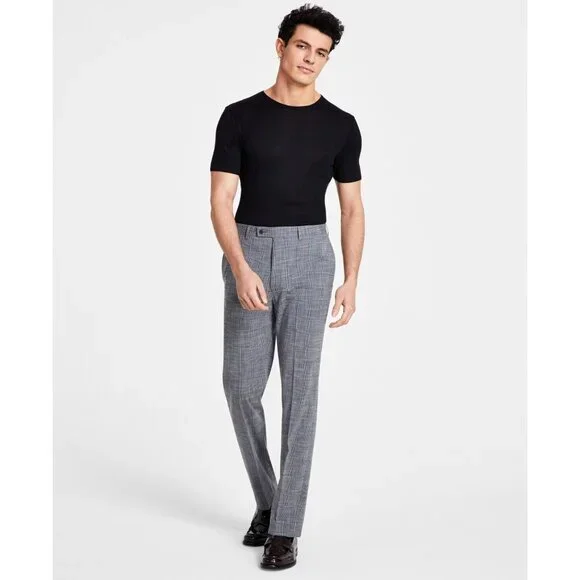 calvin klein slim fit dress pants men Calvin Klein Infinite Stretch Skinny-Fit Dress Pants in Black main image 0